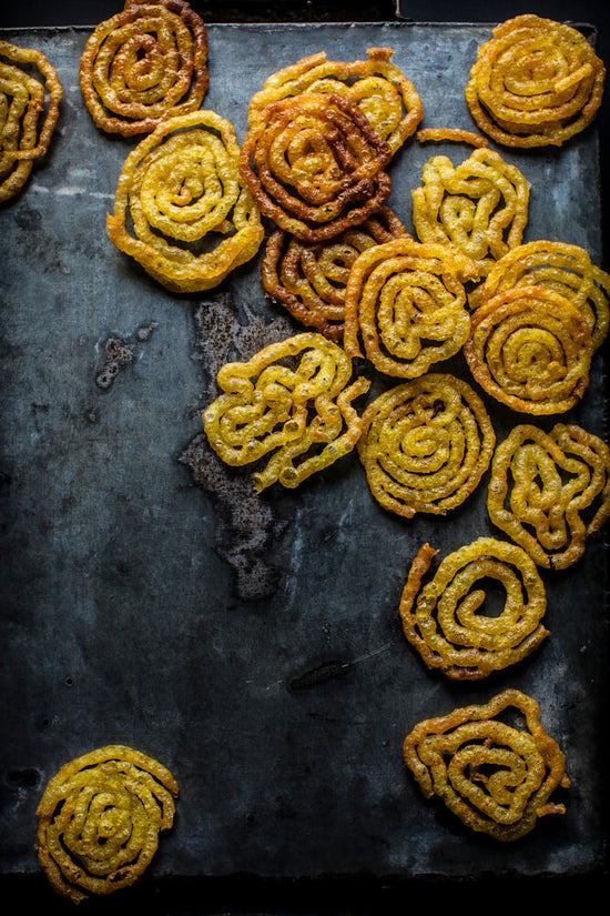 jellibee, an Indian snack on tray