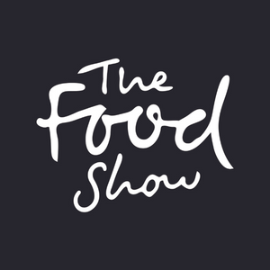 The Food Show logo, black background where Jayshri and Laxmi did the first Indian live cook show in the Neff theatre