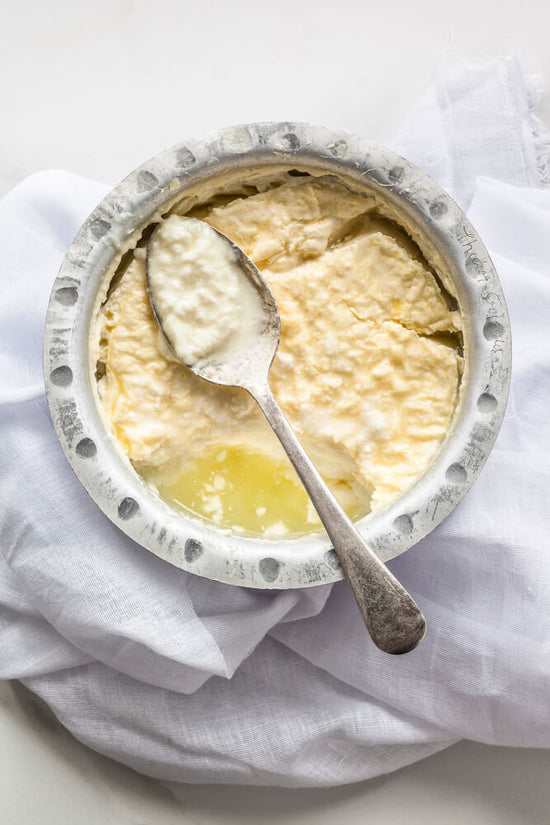 Natural homemade yoghurt in Indian Kadhai